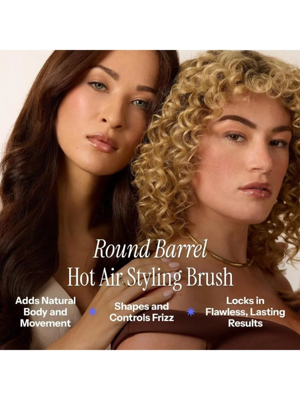 1.5” Hot Air Styling Brush - Lightweight, Frizz Control, 2 Heat/Speed Settings
